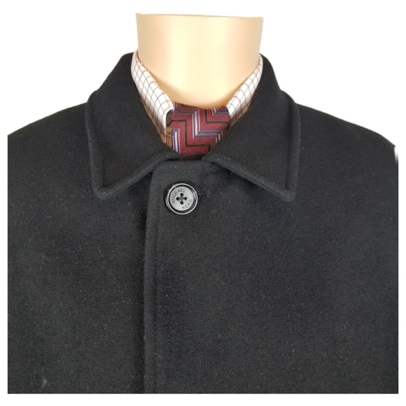Michael Kors Men Coat Sz 46R Black Button Wool - Picture 2 of 7